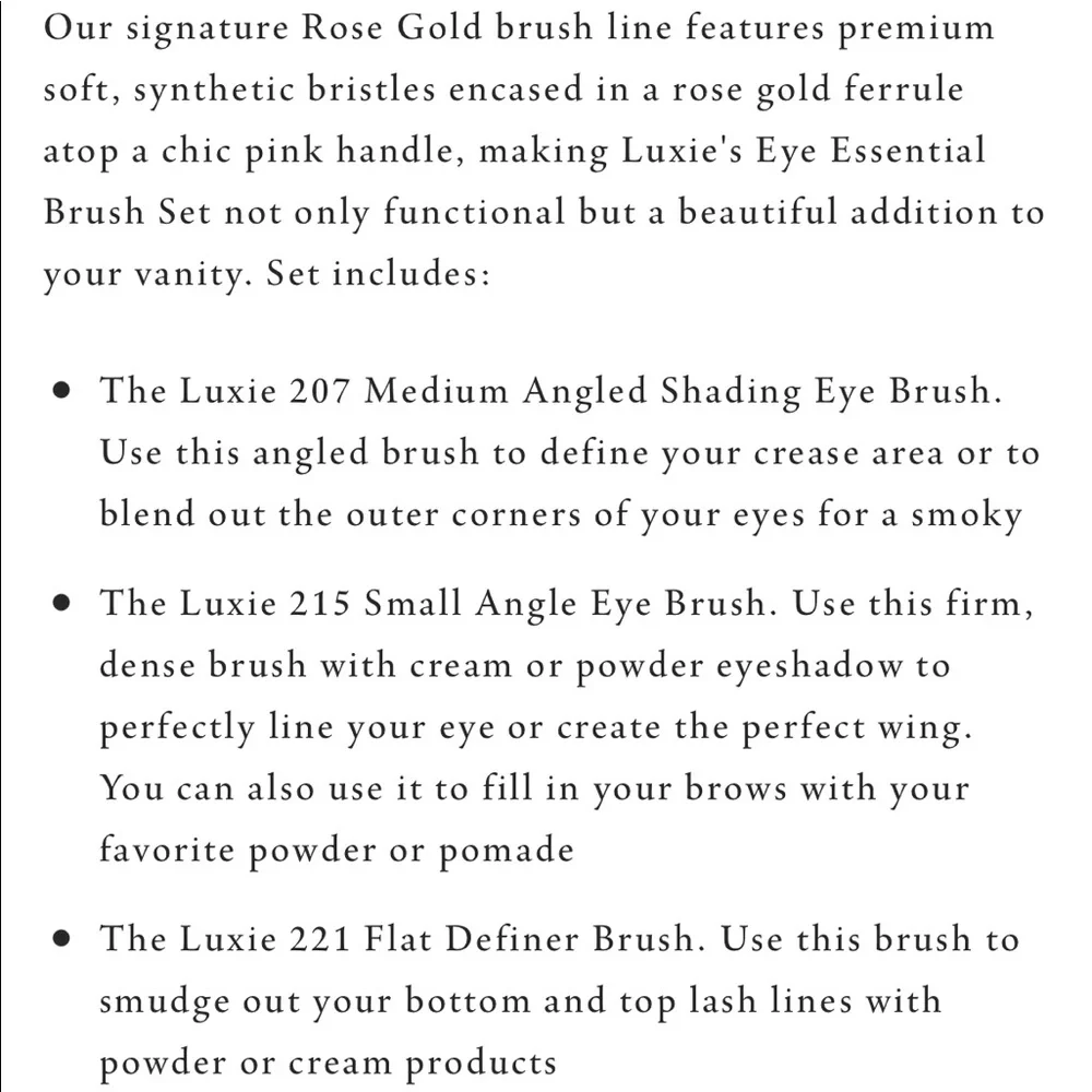Luxie Eyeconic 5 Hand-Crafted Eyeshadow Brushes